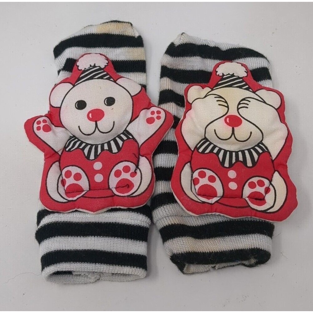 Vintage Pansy Ellen Clown Bear Rattle Socks Plush 1993 90s 1990s‎ Striped